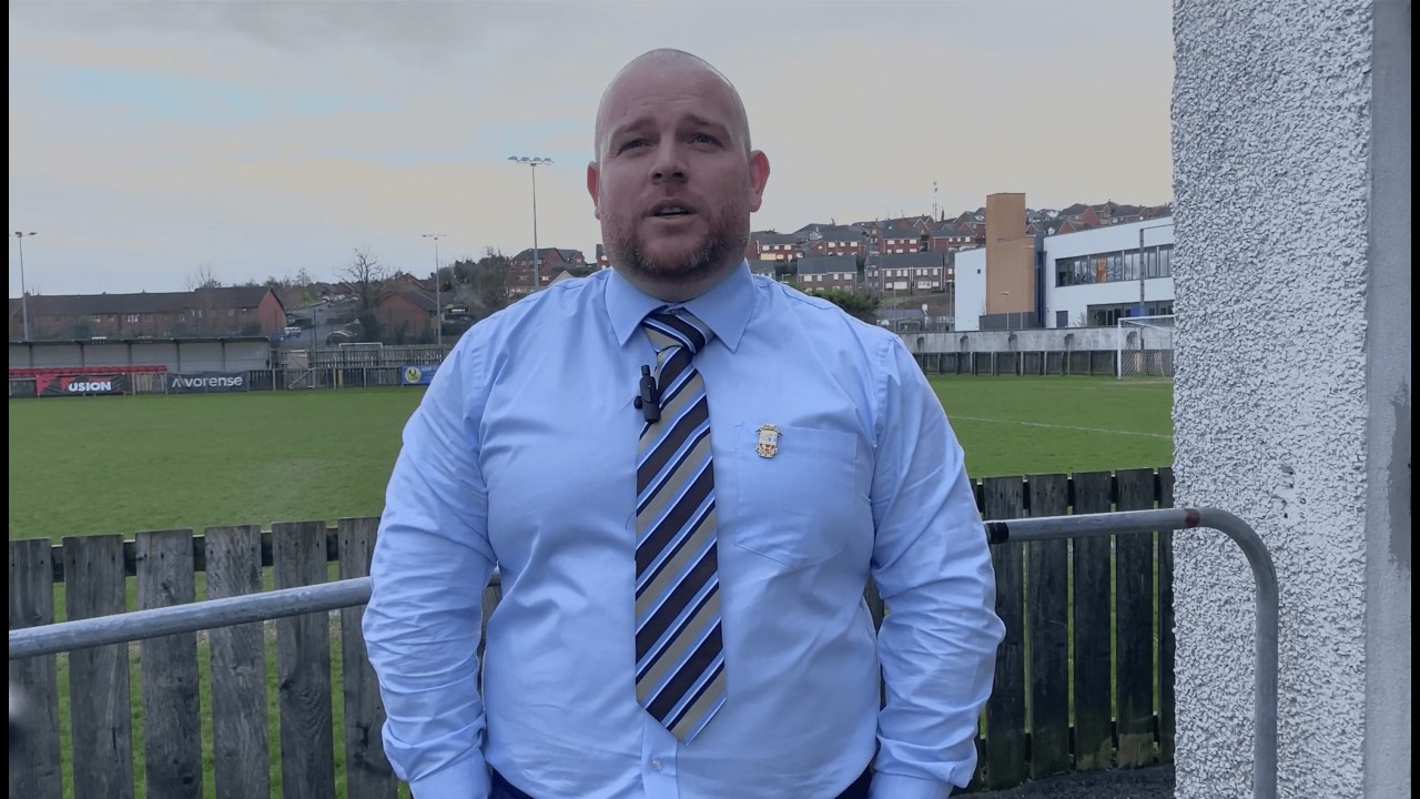 Interview after spirited 4-2 home lose to Lisburn Distillery #football #nifl #banbridge