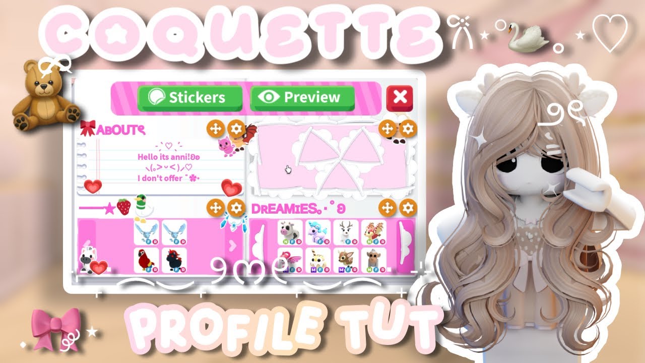 ა Coquette Profile Tutorial Adopt Me☆ ໒꒱ ‧₊˚ | upgrade your boring ...