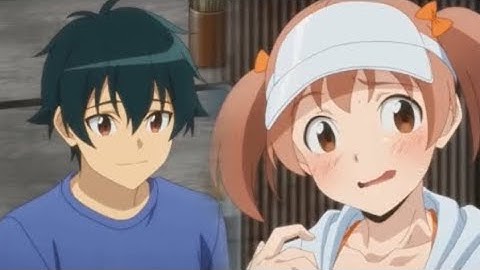 Maou makes Chiho blush about his cute swim suit | The Devil Is A Part-Timer Season 2 Episode 6