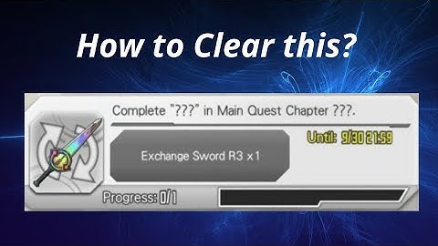 SAO MD - How to Clear "??? in Main Quest Chapter ???"