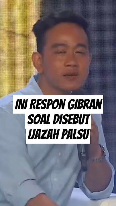 Ini Respon Gibran Soal Disebut Ijazah Palsu! #gibran #jokowi #prabowo