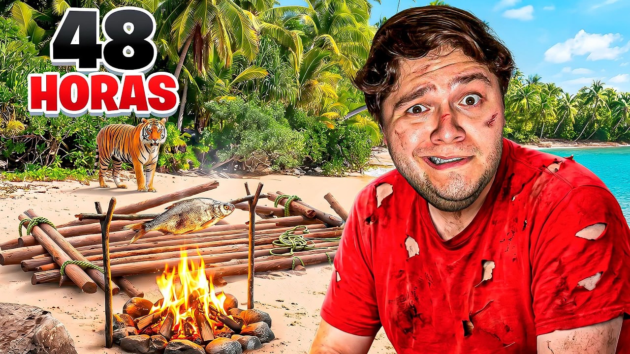SOBREVIVIENDO 48 HORAS en una ISLA 😨