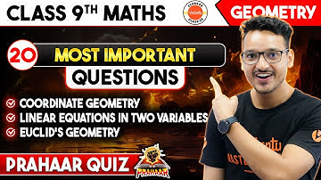 20 Important Questions in Coordinate Geometry + Linear Equations in 2 Variables  + Euclid