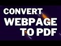 How to Convert WebPage to PDF