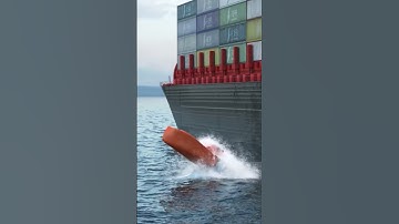 Epic Lifeboat Launch from Massive Container Ship | Realistic Water Splash & Foam Simulation
