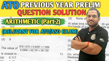 ATO Previous Year Preliminary Question Solution (Part-2) || B MOHAN KUMAR #osscato #maths #ossc