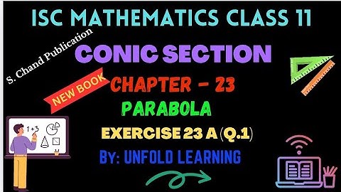 ISC Class 11 Maths 2024-25 || Conic Section || 23. Parabola || Exercise 23 A @UNFOLDLEARNING