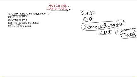 Compiler Design GATE CSE PYQ 1998