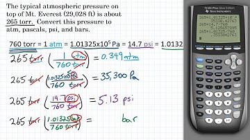 Convert 265 torr to atm, Pa, psi, and bar - Pressure Conversion Practice