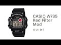Casio Watch Red Filter Mod on a W735 Vibration Alarm