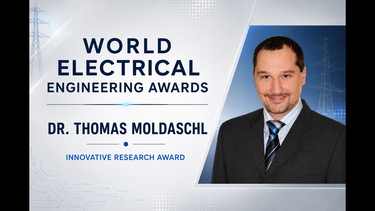 Distinguished Recognition for Dr. Thomas Moldaschl Innovative Research Contributions