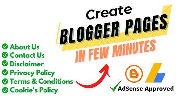 How to Create Pages for Blogger | Get AdSense Approval | Easy Steps