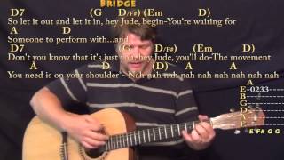 Hey Jude (The Beatles) Strum Guitar Cover Lesson in D with Chords/Lyrics chords