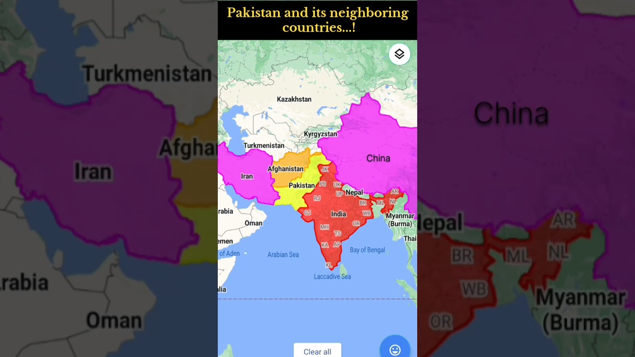 Pakistan and its neighboring countries...! 🇵🇰