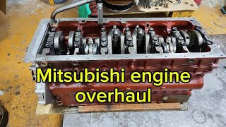 engine overhauling, install Mitsubishi crankshaft, check bearing clearance