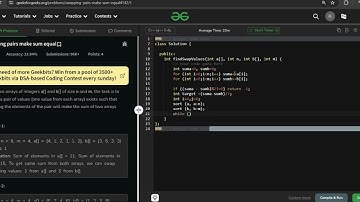 Swapping Pairs Make Sum Equal | GFG POTD | Problem of the day 05 Jun  2024 #GFG #POTD