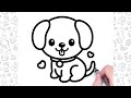 How to draw a puppy easy step by step  animal drawings for children