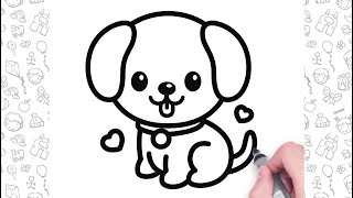How To Draw A Puppy Easy Step By Step Animal Drawings For Children