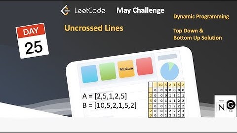 Uncrossed Lines Day 25/31 May LeetCoding Challenge