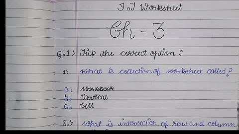 IT  Class-7 || Chapter- 3 || introduction to MS Excel  2010 ||  full exercise ||