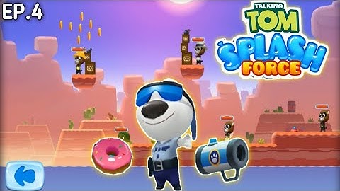 Talking Tom Splash Force || Officer Hank Fight  - Roy Raccoon Episode 4 - Gameplay (Android, iOS)