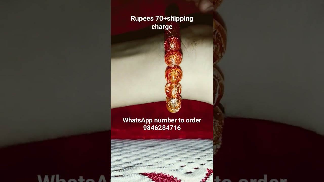 orange colour glass beads bracelet price ###