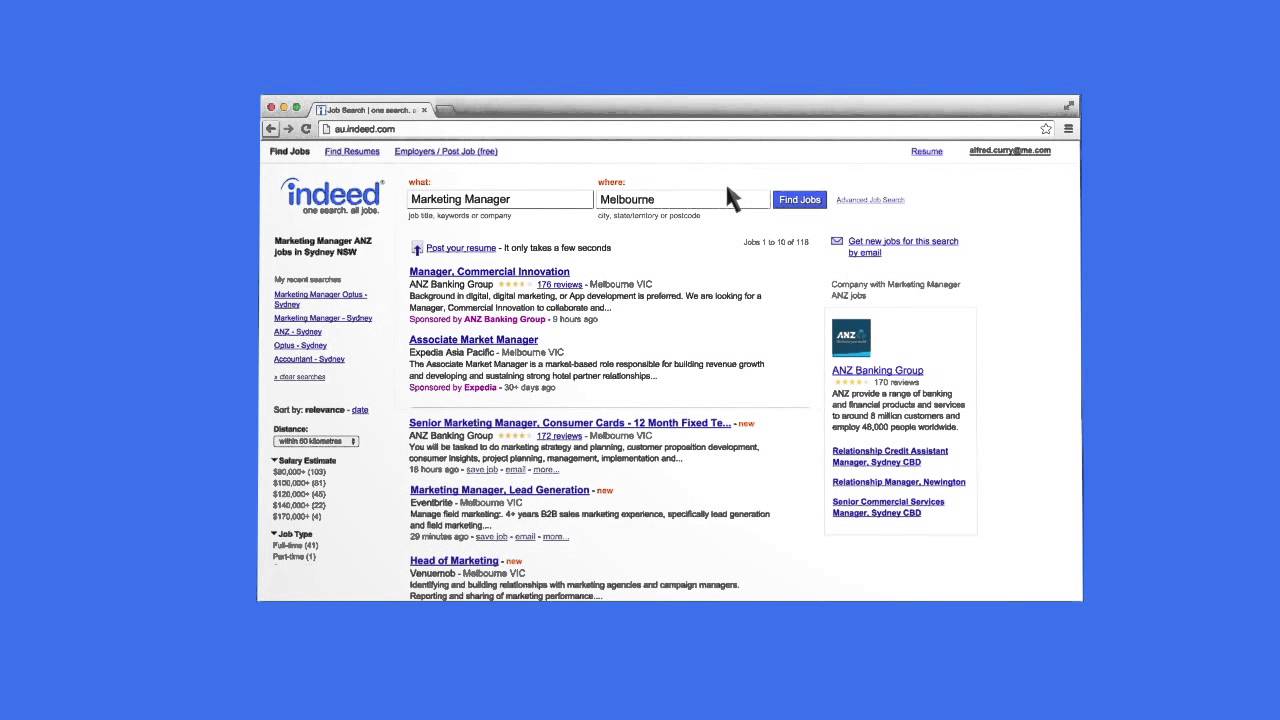 Indeed Sponsored Jobs Indeed Australia YouTube
