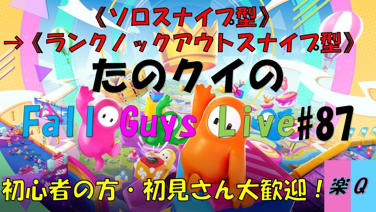 クイズの人がフォールガイズ配信をやってみた！　《ソロスナイプ型→ランクノックアウトスナイプ型》　【たのクイガイズLive#87】#たのクイ　#たのクイガイズ　#フォールガイズ　#FallGuys