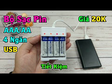 Trên tay bộ sạc pin AAA/AA 4 ngăn, giúp anh em tiết kiệm bộn tiền