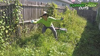 Mowing The Worst Lawn Of The Season (Bobcat Mower Vs. Jungle Garden)