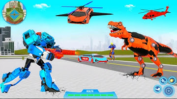 Flying Limo Police Helicopter Robot Games * Android Gameplay