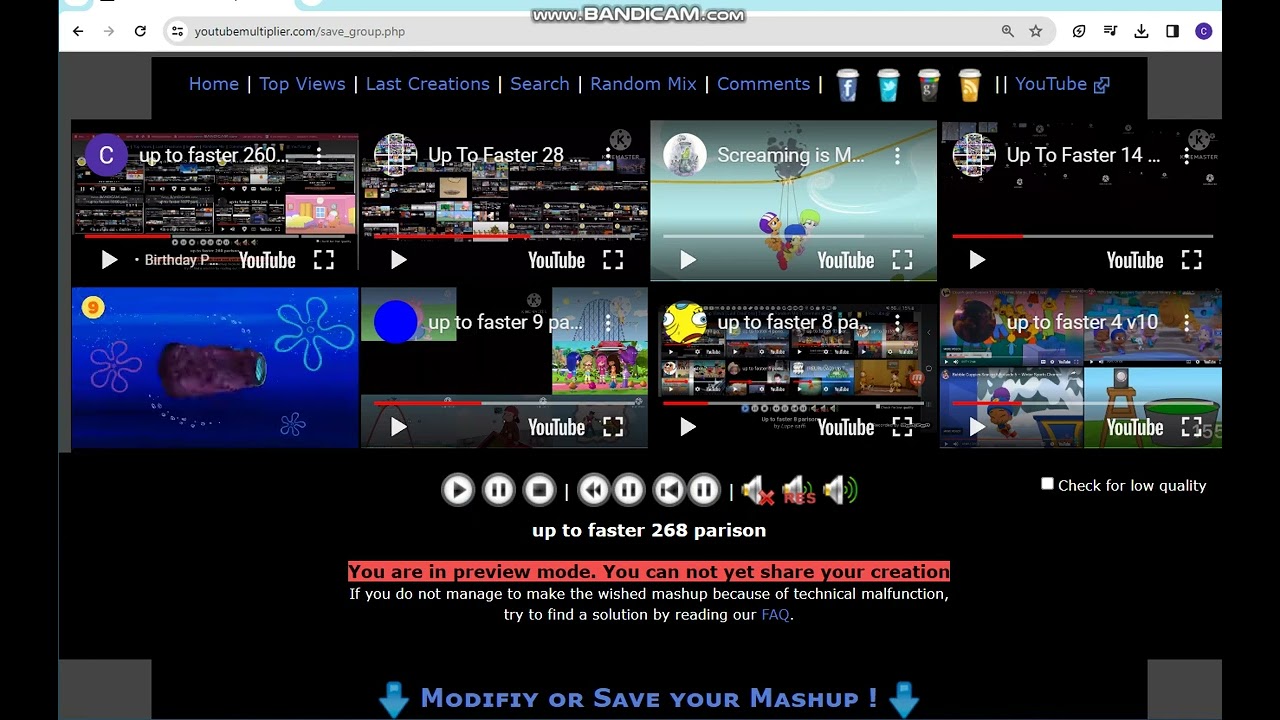 up to faster 268 parison