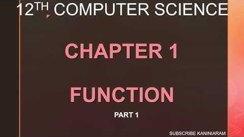 PART1 || CHAPTER 1 || FUNCTION || 12TH COMPUTER SCIENCE || RECURSION EXAMPLE