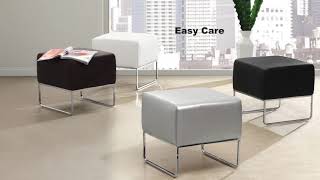 103004 Plush Ottoman White
