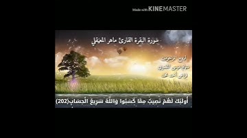 حالات واتساب دينية سورة البقرة للقارئ ماهر المعيقلي آية ٢٠١ _ ٢٠٢