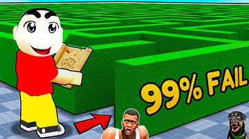 SHINCHAN Upgraded from 1 IQ to 917,697 IQ and Escaped Every Maze in Roblox with FRANKLIN & CHOP