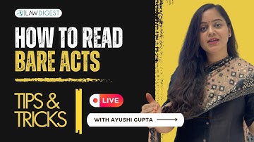 How to read a Bare Act | Bare Act reading for Law Students