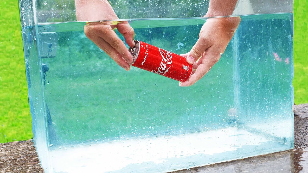 EXPERIMENT OPENING COCA COLA CAN UNDERWATER YouTube