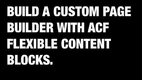 Build your own custom page builder with ACF flexible content blocks.
