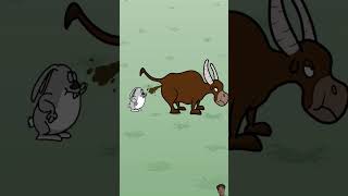 Заяц и бык #животные #анимации #мультфильмы #прикол #мемы #юмор