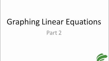 Graphing Linear Equations Part 2