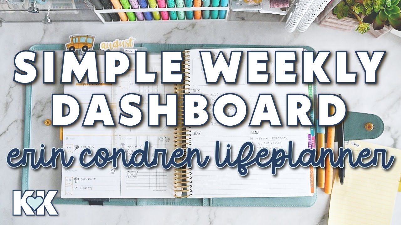 Erin Condren Functional Plan with Me Weekly Dashboard LifePlanner Simple Weekly Overview To Do List