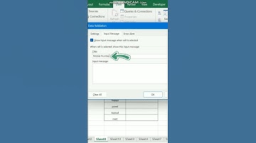 how to insert input message in excel. #excel #excelsolutions #shorts #dataentry