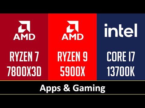 RYZEN 7 7800X3D vs RYZEN 9 5900X vs CORE I7 13700K - Apps & Gaming