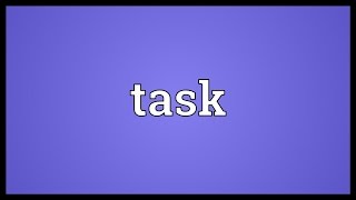 Task Meaning
