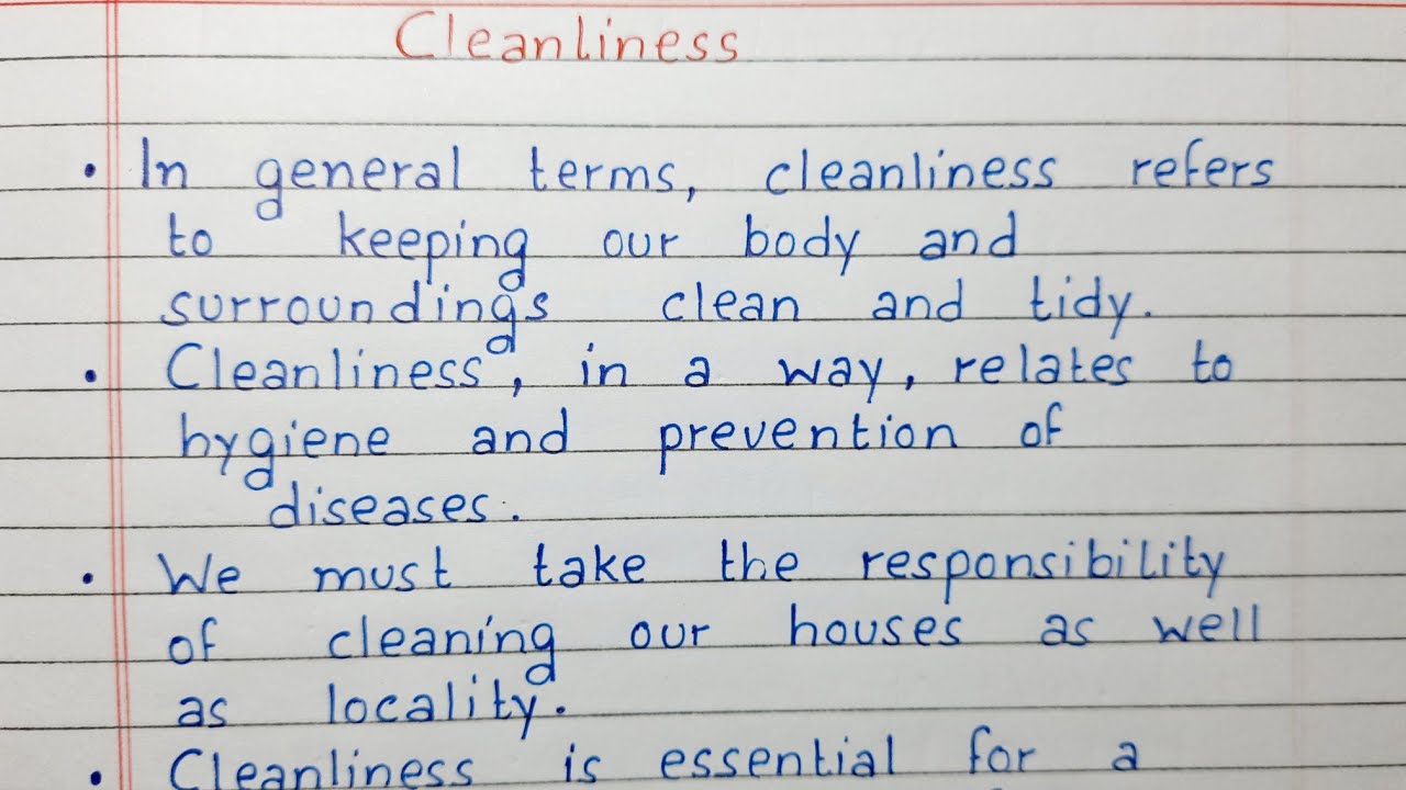 cleanliness essay in english for class 7