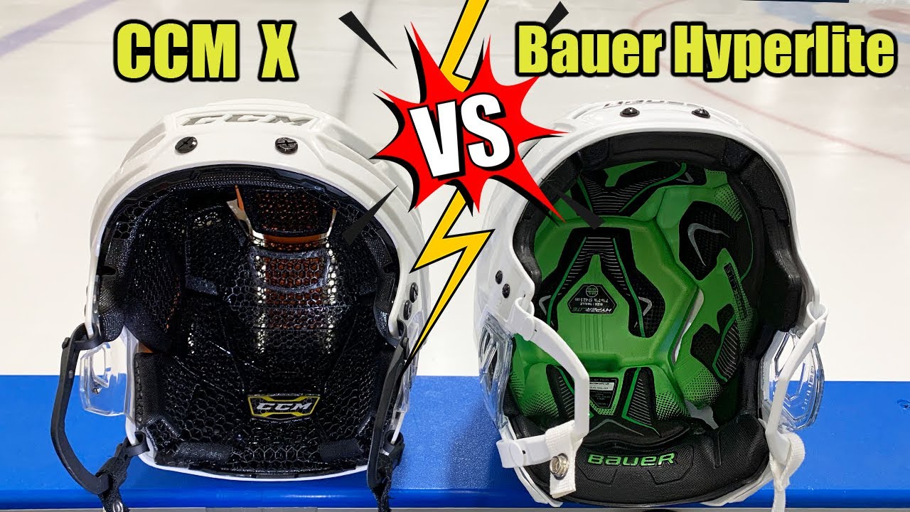 CCM Super Tacks X Helmet vs Bauer Hyperlite Hockey Helmet Which is better ? YouTube