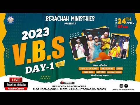 VACATION BIBLE SCHOOL- 2023 | DAY- 1 | Pastor Joshua | Pastor Caleb | Sis.Shekena Glory | Sis.Blessy