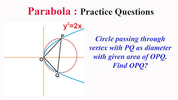 Parabola PQ6: Circle passing through O with PQ chord y^2=2x as diameter and given area OPQ. find P ?