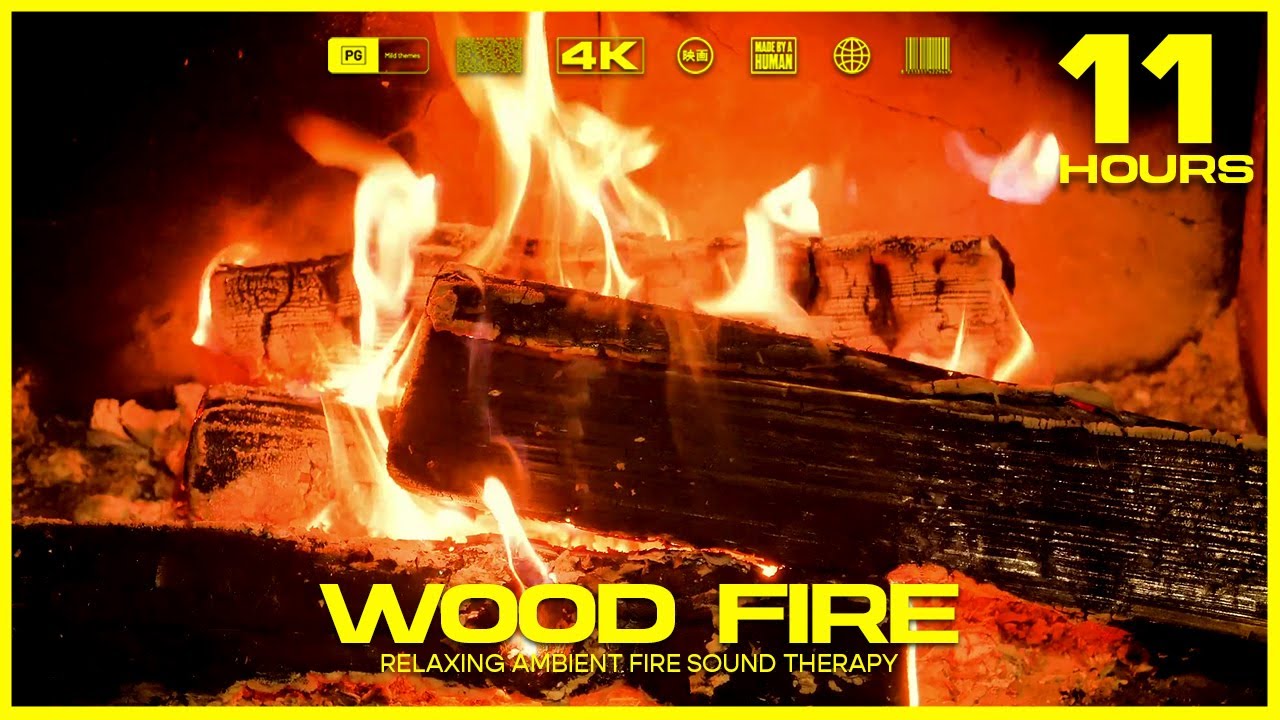 Wood Fire Calm: Burning Logs, Crackling Sounds, Pure Relaxation, Therapy Session | 11 Hours